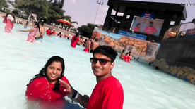 We and wife at water park