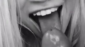 Blowjob in black and white
