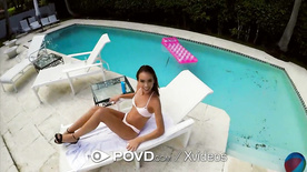 POVD Backyard skinny dipping fuck with brunette Charity Crawford