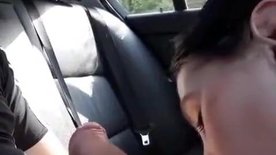 Blowing Cock in Lover's Car