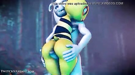 Desenho de sexo abelha cartoon fodendo com inseto dotado