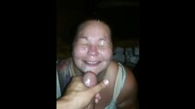 Chubby Slut Gets Her Face Covered With Hot Cum