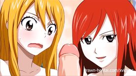 Fairy Tail XXX parody - Erza gives a dream blowjob