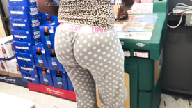 Bubble Booty Ebony Pajama Pants Jiggly Clap in Gas Station