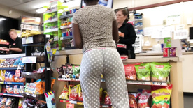 Bubble Booty Ebony Pajama Pants Jiggly Clap in Gas Station