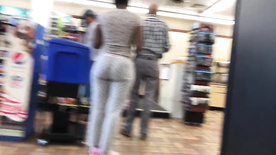 Bubble Booty Ebony Pajama Pants Jiggly Clap in Gas Station