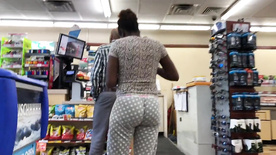 Bubble Booty Ebony Pajama Pants Jiggly Clap in Gas Station