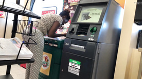 Bubble Booty Ebony Pajama Pants Jiggly Clap in Gas Station