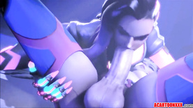Overwatch Sombra sex and blowjobs compilation