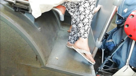 (2) Candid Feet on the bus (& faceshot)