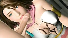 Final Fantasy Hentai 3D Yuna all holes fuck + anal creampie