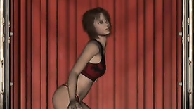 Sexy 3d anime girl dancing in dirty strip club