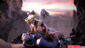 Busty 3D blonde Mercy gets fucked after blowjobs compilation