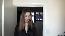 Teen Tania gives a blowjob and handjob