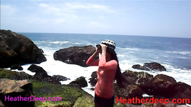 Heather Deep public outdoor deepthroat cusinm swallow