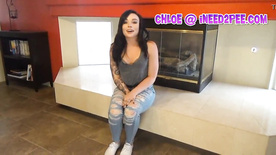 Chloe Carter pissing wetting her jeans masturbating