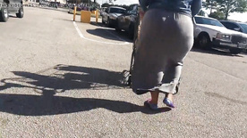 Thick BBW BOOTY in grey skirt WOD