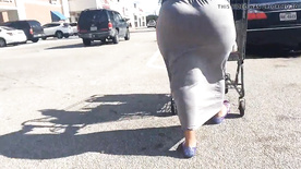 Thick BBW BOOTY in grey skirt WOD