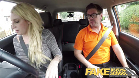 Fake Driving School British cheating blonde loula lou slurps up cusinmshot