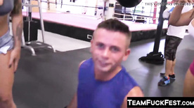 Super hot pornstars go to a real boxing club to get fucked