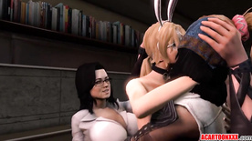Futanari foursome with big boobs 3D babes