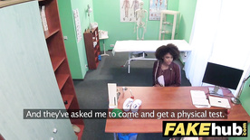 Fake Hospital Doctor fucks sexy ebony Brazilian student