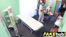 Fake Hospital Doctor fucks sexy ebony Brazilian student