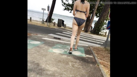 public french beach teen in bikini and hot jiggling ass