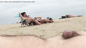 Beach Flashing + Hands Free Cumshot