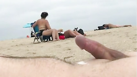 Beach Flashing + Hands Free Cumshot