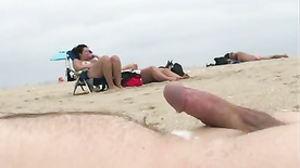 Beach Flashing + Hands Free Cumshot