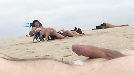 Beach Flashing + Hands Free Cumshot