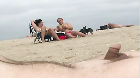 Beach Flashing + Hands Free Cumshot