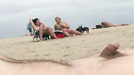 Beach Flashing + Hands Free Cumshot