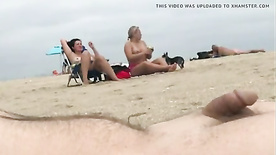 Beach Flashing + Hands Free Cumshot