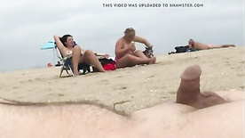 Beach Flashing + Hands Free Cumshot