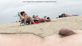 Beach Flashing + Hands Free Cumshot