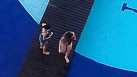 3 women at the pool (non-nude) - part II