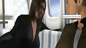 Big Cock 3D Toon Stud Fucks a Big Tit Flight Attendant