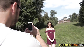 Skinny teen loves getting selfies and fucked by random guy