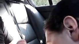 Blowing Cock in Lover's Car