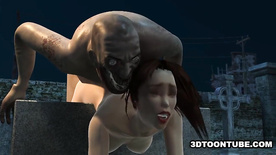 Stacked 3D Hottie Fucked by a Zombie