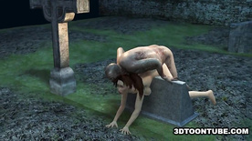 Stacked 3D Hottie Fucked by a Zombie