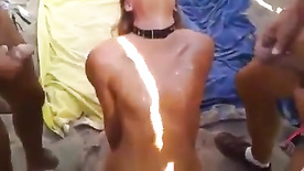 Hot beach sub girl bukkake