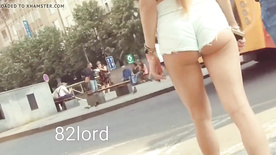 Hot Blond Candid Shorts ass mini Perfect Teen