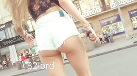 Hot Blond Candid Shorts ass mini Perfect Teen