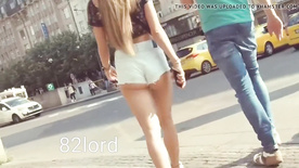 Hot Blond Candid Shorts ass mini Perfect Teen