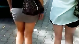 Girls Walking In Sexy Mini skirts
