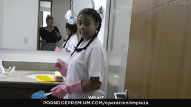 OPERACION LIMPIEZA - Colombian maid seduced and fucked hard by employer