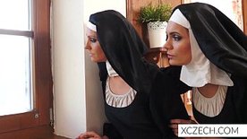 Crazy porn with monster stalking catholic nuns